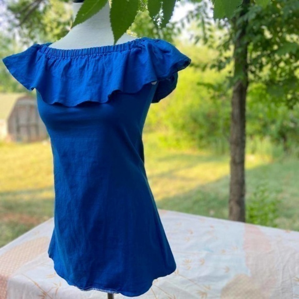 Vintage little blue ruffled dress